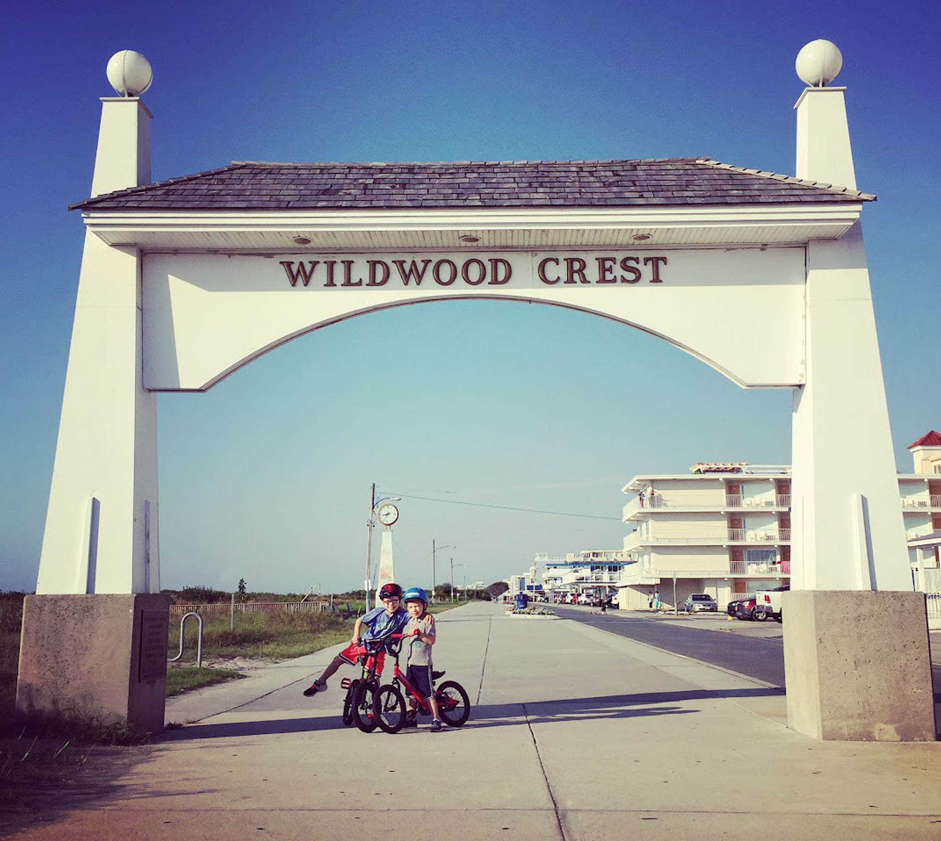 Craig's kids on bikes at Wildwood Crest